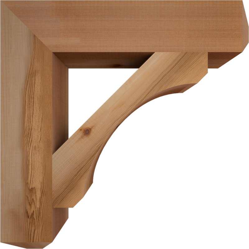 H Wood Bracket/Corbel, Western Red Cedar (Smooth), 20" H x 3.5" W x 20" D