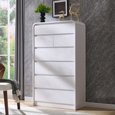 Maud Modern 7 Drawers Dresser for Bedroom, 55" Tall Dressers & Chest of Drawers w/Curved Profile Design