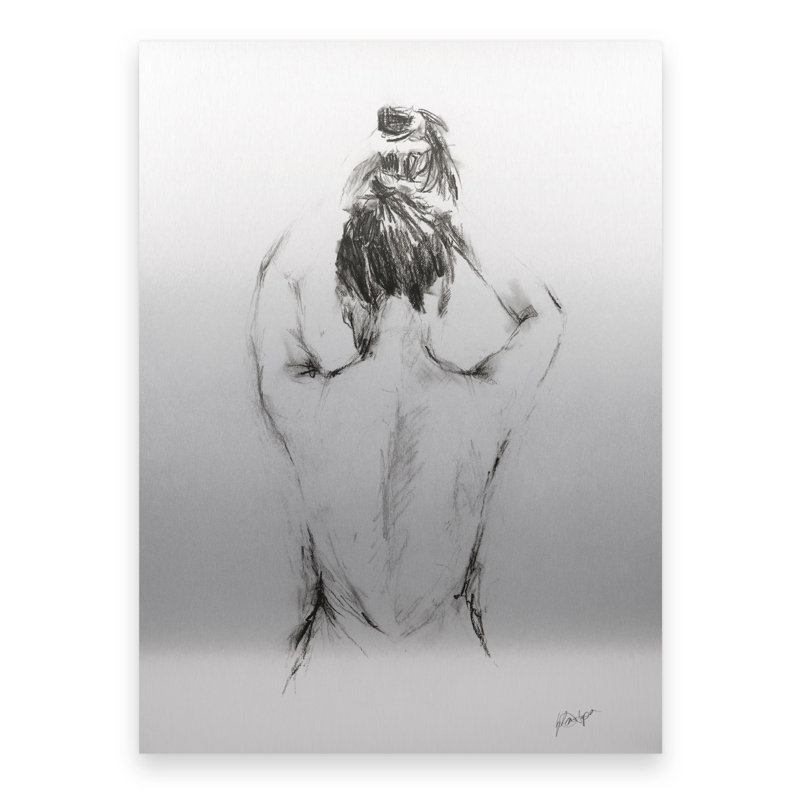 Art flottant en aluminium brossé «Back Study I» par Ethan Harper