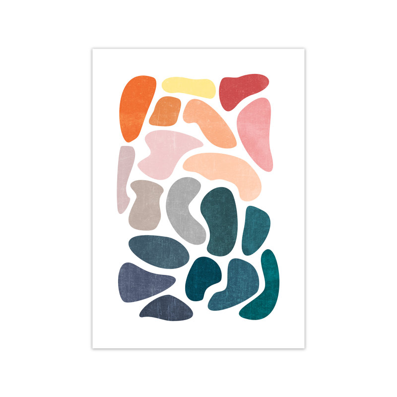 Colourful Abstract Shapes B - Print, No Frame, 59.4cm H x 42cm W x 4cm D