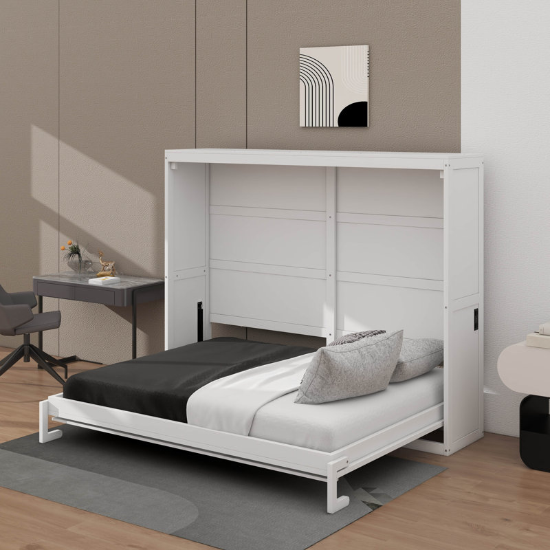 Grand lit escamotable mural, option pliable peu encombrante pour les appartements compacts et les chambres d'amis, Grand lit