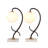 Lunar Loop - 20" x 7" - Metal & Marble Accent Lamp