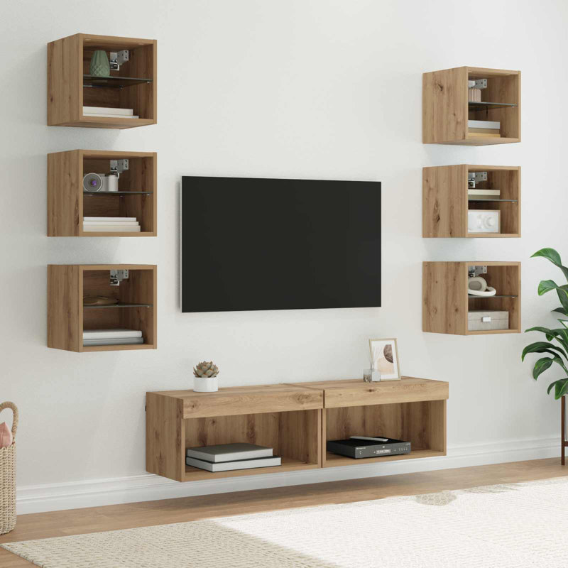 Unfinished TV Stand for TVs up to 24", Artisan Oak