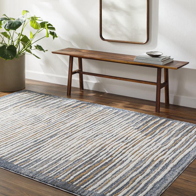 Striped Indoor Rug, Rectangle 5'3" x 7'