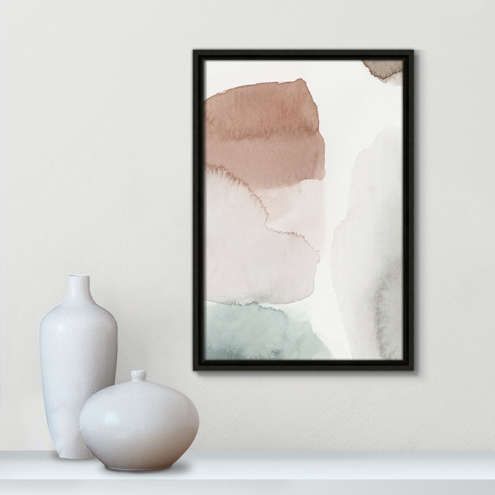 Weslyn "Hopeful II" Painting, 19.5" H x 13.5" W x 2" D, Espresso Framed