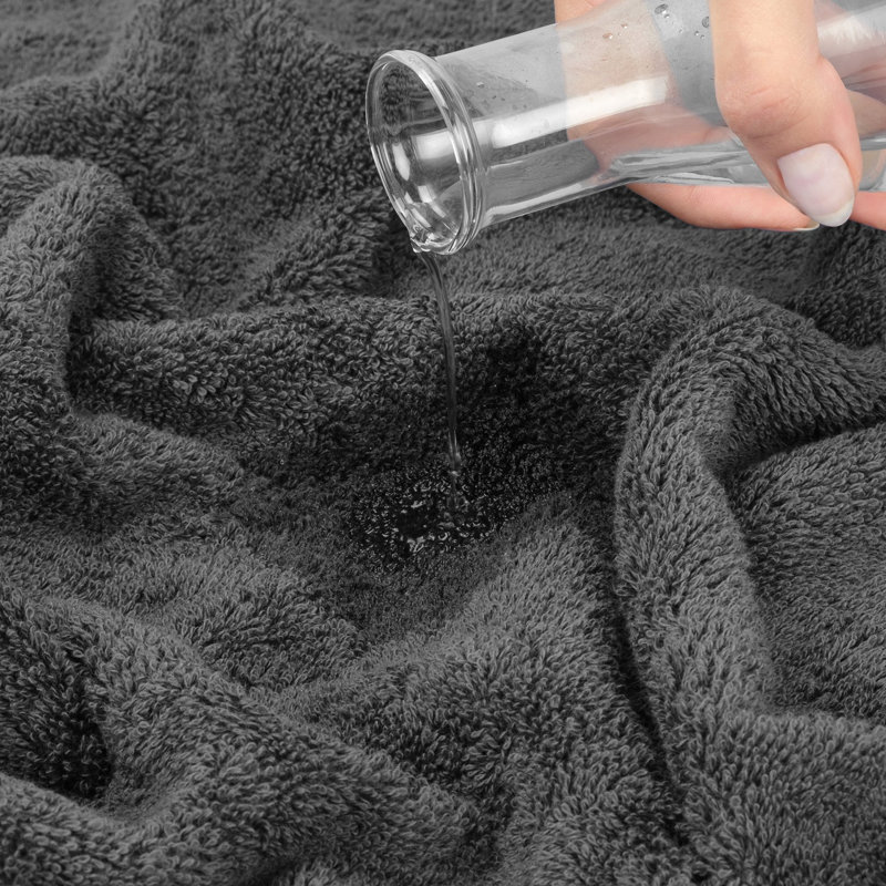 100% Cotton 3 Piece Turkish Bath Towel Set,  Super Soft and Absorbent Darcelle Collection, Gray
