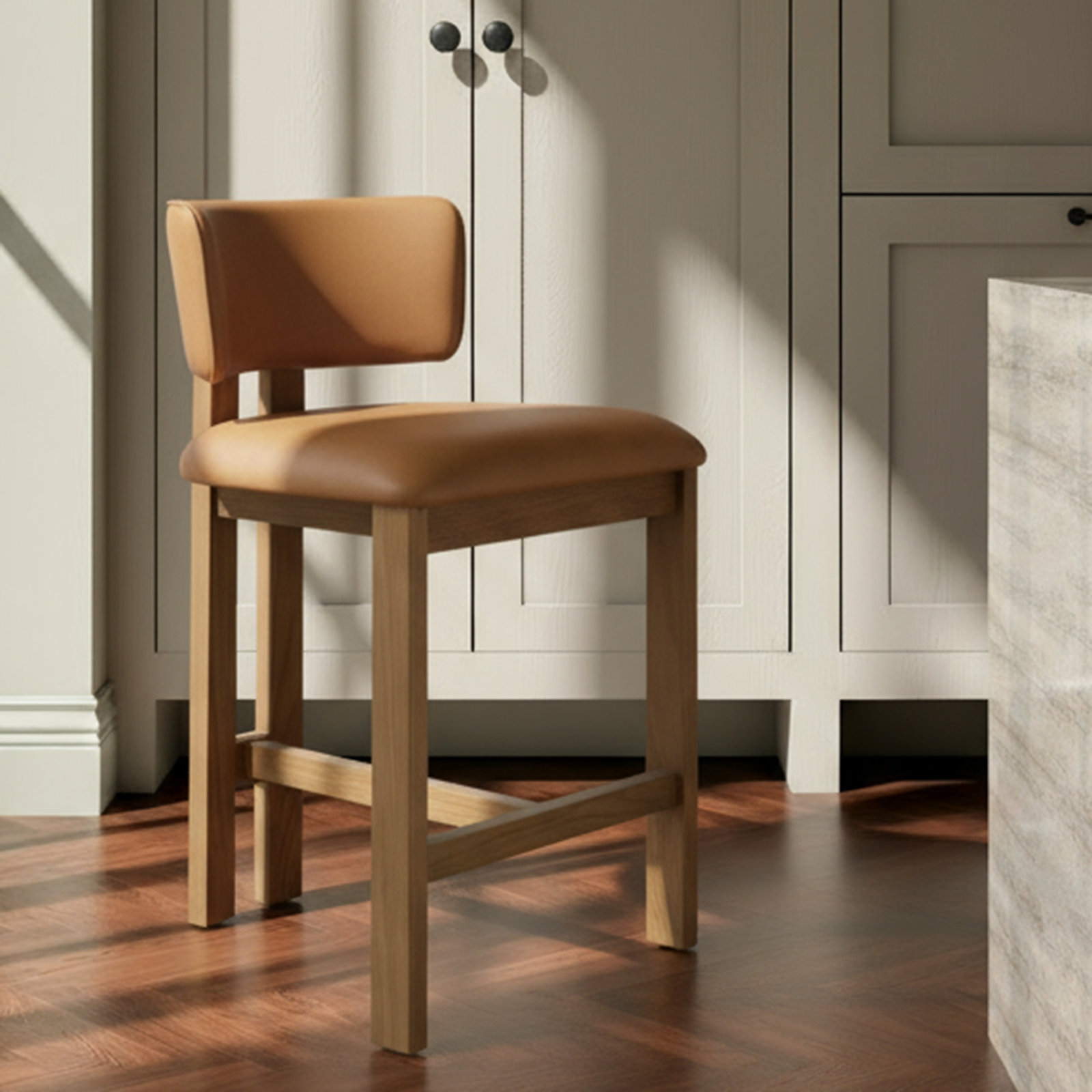 Julia Counter Stool Brown Leather