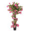 Bougainvillier artificiel 4 pi rose avec fausse plante bougainvillée avec base stable pour la maison et le bureau, cadeau de pendaison de crémaillère