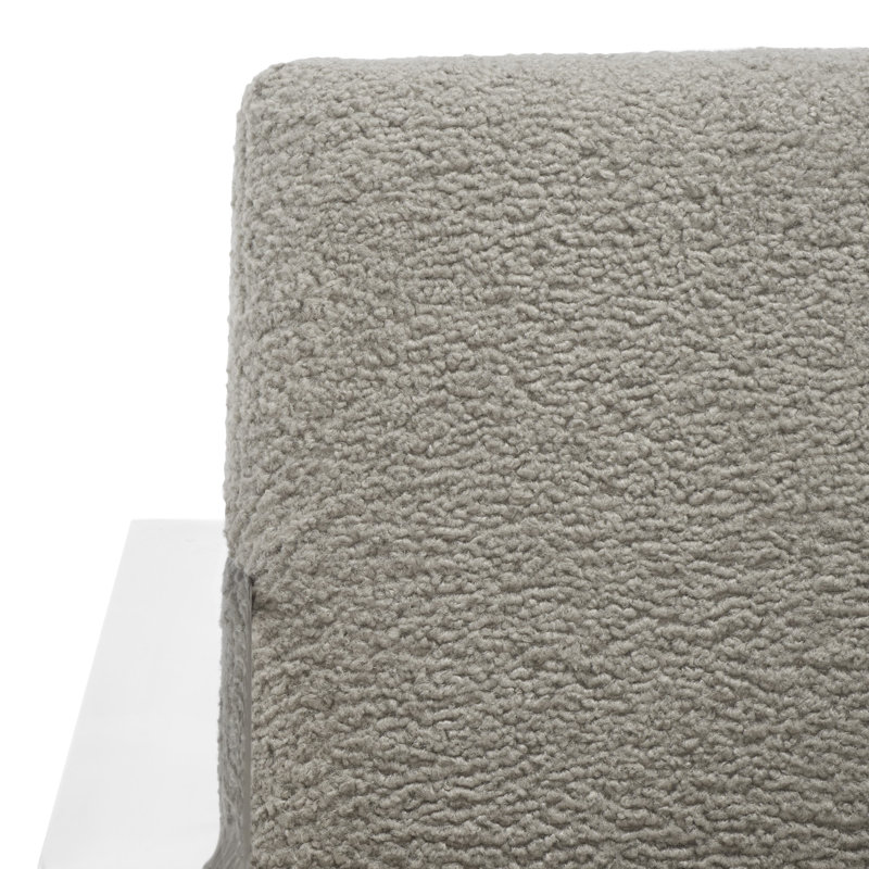 Fauteuil d'appoint Ramos, Fausse laine d'agneau grise