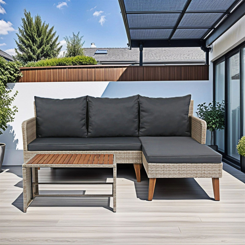3 Piece Outdoor Sectional Sofa Set