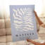«Botanical Matisse Plant Soft Blue Bohemian», reproduction d'art non encadrée-787714307