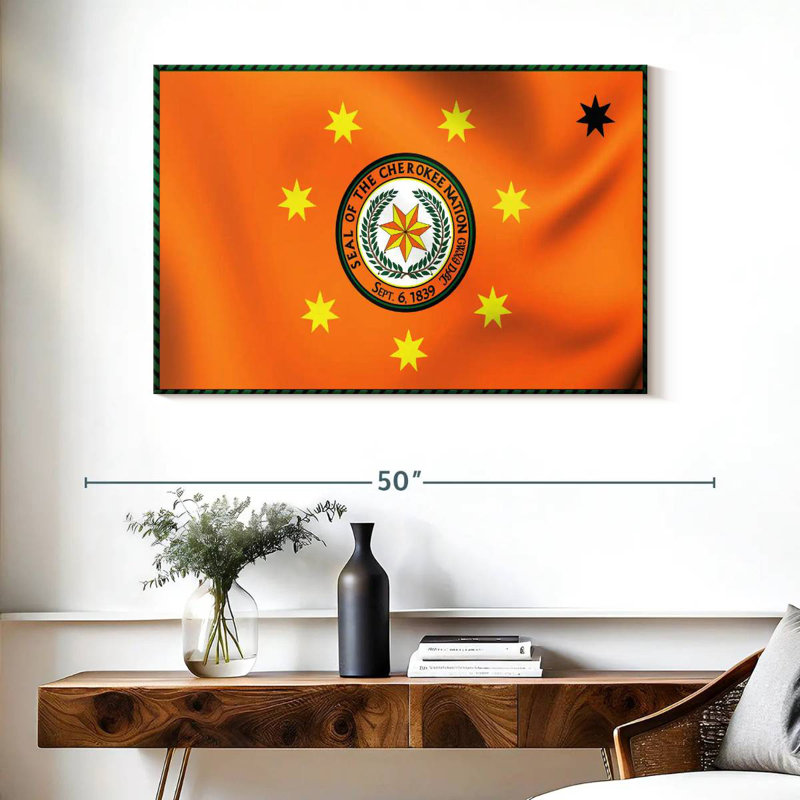 Lelar Native American Cherokee Flag, 26" H x 39" W