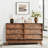 47.2" Wide 6-Drawer Mid-Century Dresser – Vintage Wooden Chest with Bevel Design & Hidden Handles, Modern Storage Cabinet & TV Stand for Bedroom, Living Room, Hallway-147562680