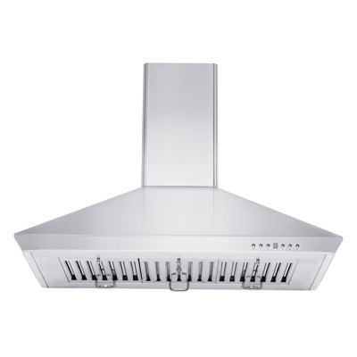 36" KF 400 CFM Convertible Wall Mount Range Hood in Brushed 430 Stainless Steel
