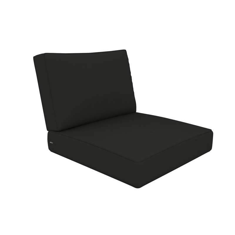 Coussin de chaise d'extérieur à assise profonde Donnely Sunbrella®, 24 po x 24 po, Toile Sunbrella® noir
