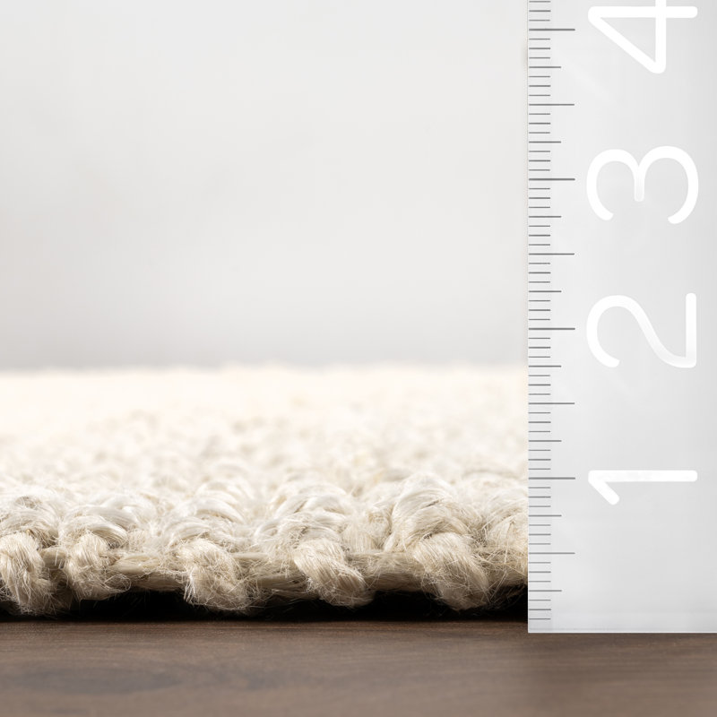 Karmine Jute Runner Rug for Dining Room Living Room Entryway Hallway Kitchen, Off White, Rectangle 11'6" x 14'6"