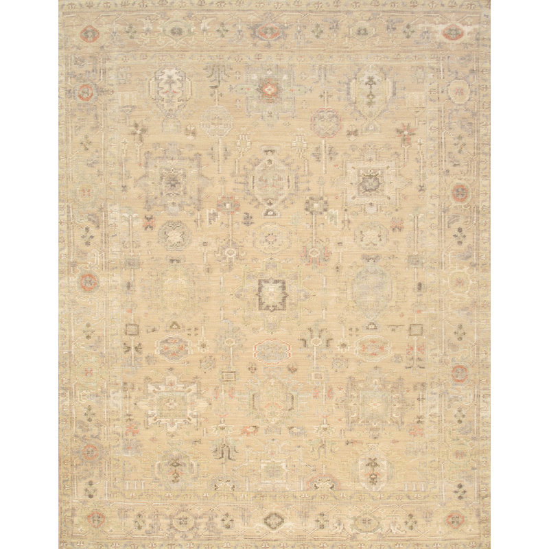 Tapis crème en laine Oushak