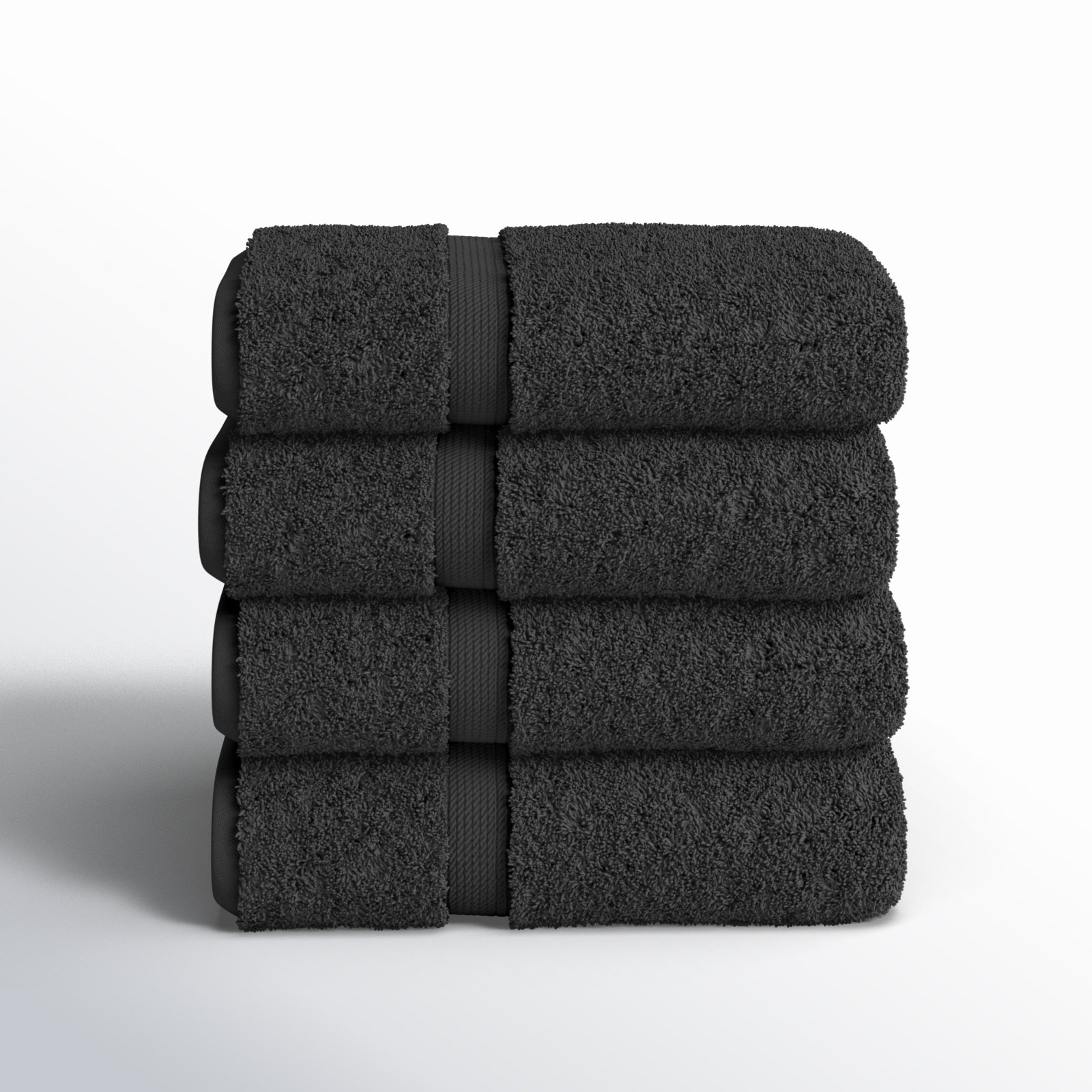 Egyptian Cotton Hand Towels, Black