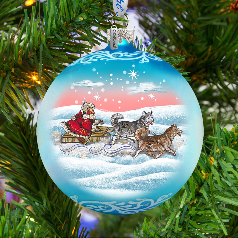 Holiday Splendor 3.5'' Handmade Glass Ball Ornament