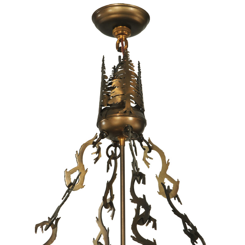 Rustic Lodge 4 - Light Glass Chandelier
