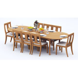 9 Pcs Grade-A Teak Wood Dining Set: 94" Double Extension Oval Table And 8 Osborne Armless Chairs #11OS2200