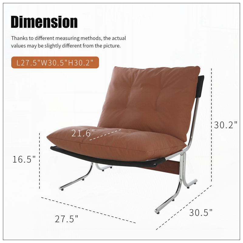 Fauteuil d'appoint moderne pour salon, Brun