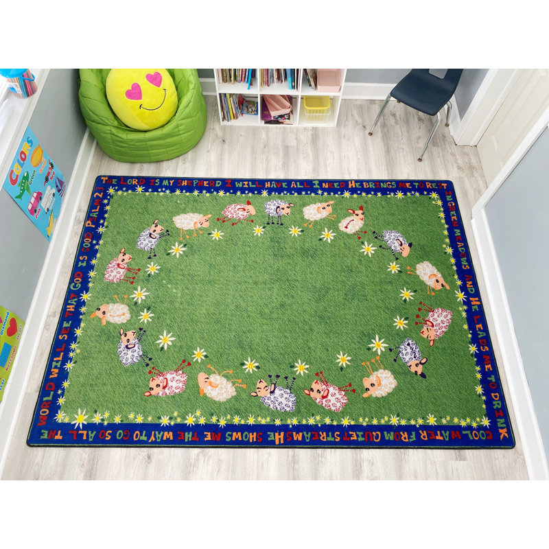Tapis KidCarpet Little Lambs of God, 7 pi 6 po x 12 pi, Rectangle 7 pi 6 po x 12 pi