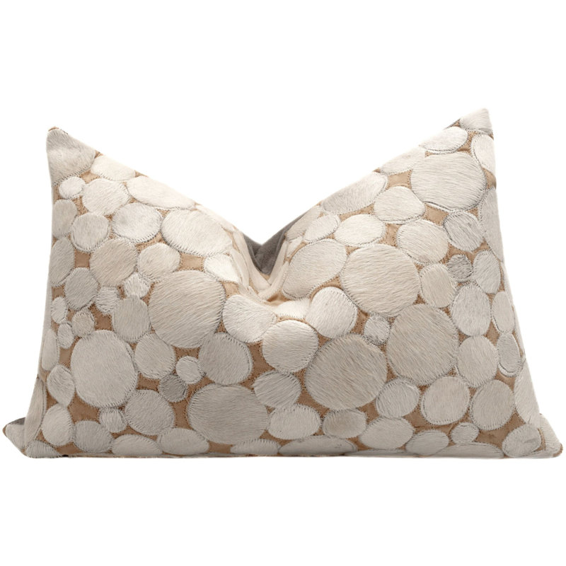 Coussins décoratifs en cuir de vache Canvello, H 16 po x l 24 po, Rectangulaire