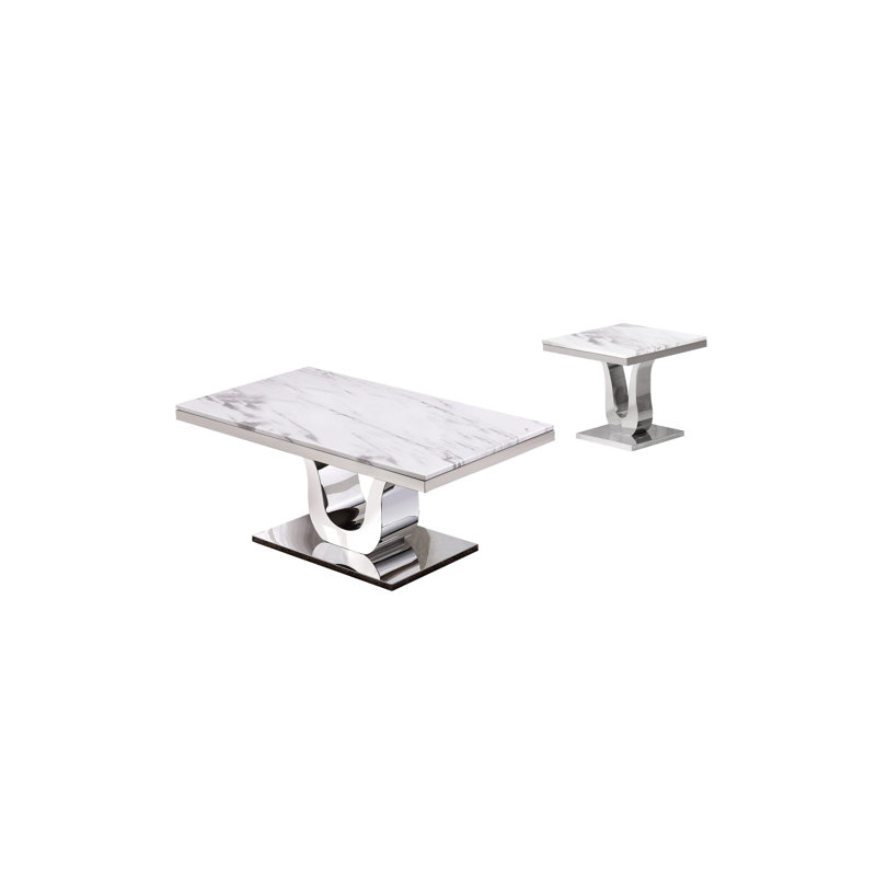 Ensemble de tables basses 2 pièces marble Maidste