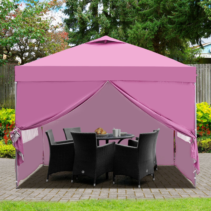 10ft x 10ft pop up canopy with sidewalls, Pink
