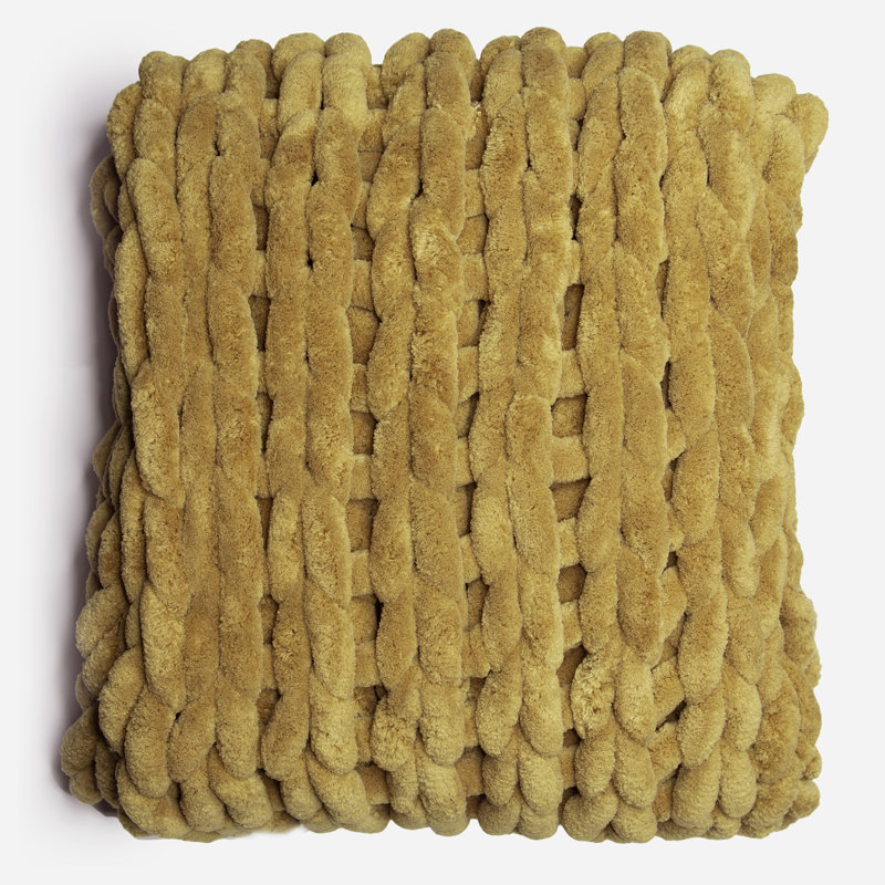 Donna Sharp Gold Chenille Knit Woven Throw, Gold