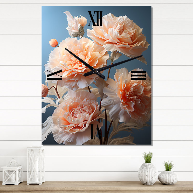 Horloge murale Carnations, H 32 po x l 24 po x P 1 po