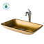 Lavabo de salle de bain vasque rectangulaire en verre avec robinet-35982051-35841305