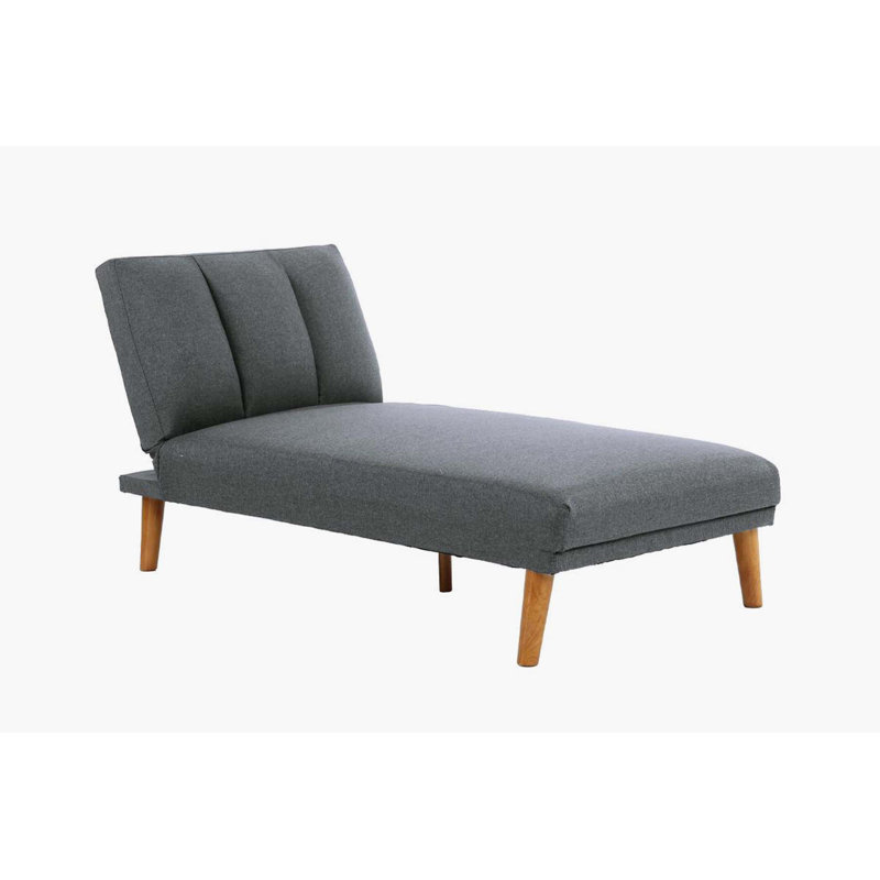 Upholstered Chaise Lounge, Polyfibre grise