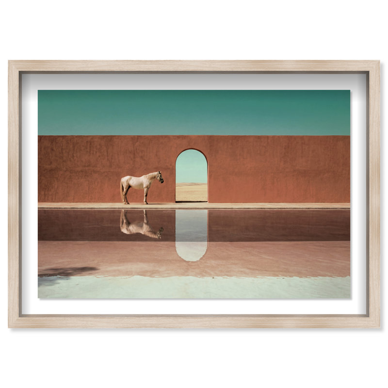 Western Reflections Print by Oliver Gal, 37.5"H x 25.5"W, Natural Oak Shadowbox