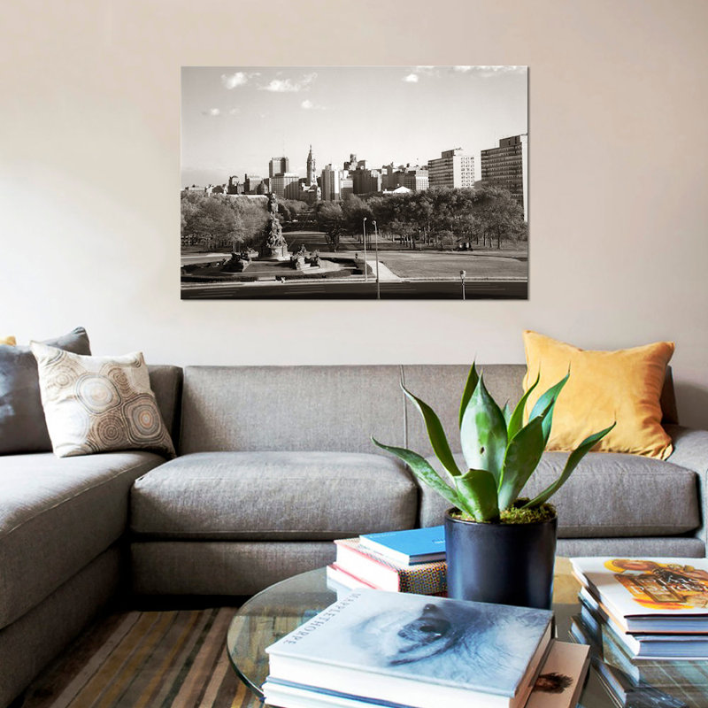 «1960s Skyline Philadelphia Pennsylvania USA», reproduction de photo sur toile tendue, H 12 po x l 18 po x P 1,5 po
