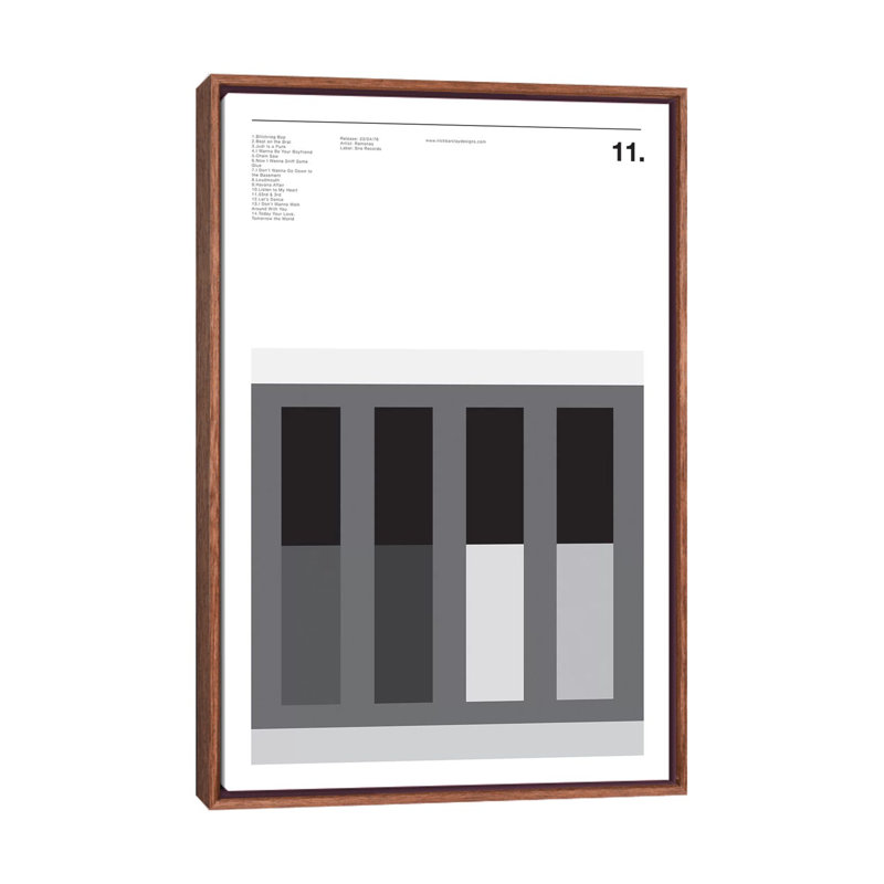 Ramones - Ramones by Nick Barclay - Print on Canvas, 152.5 cm H x 101.5 cm W, Classic Brown Wood Framed