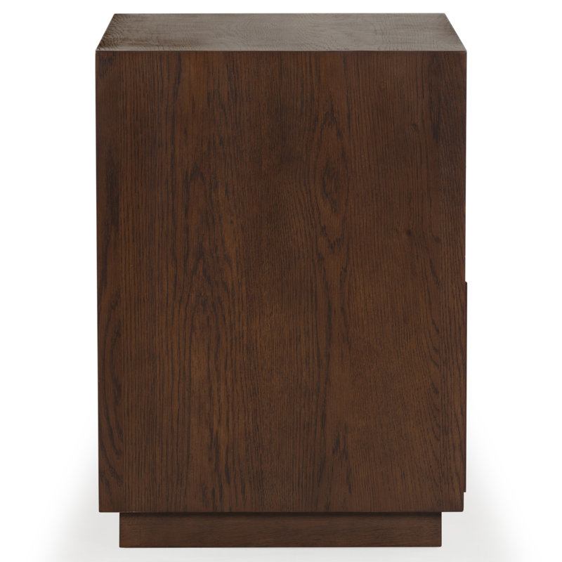Riabelle Wood 2 Drawer Nightstand, Walnut