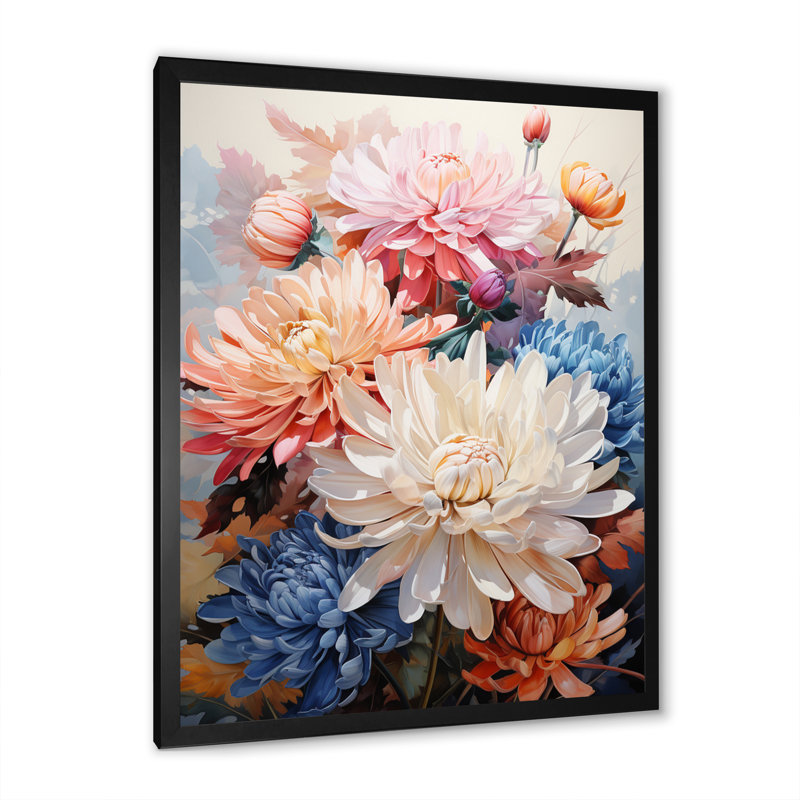 Représentation des mamans euaristes, acrylique multicolore I, Cadre photo noir, H 40 po x l 30 po x P 1,5 po