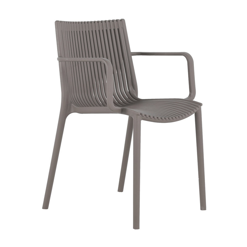 4-Pack All-Weather Polypropylene Chairs, Warm Gray