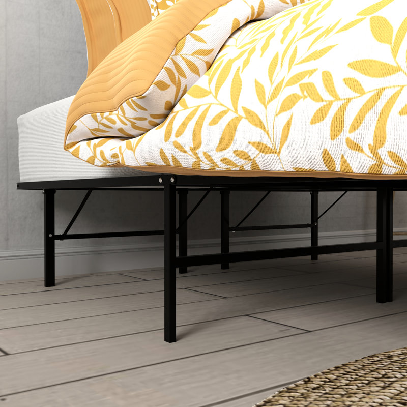 Sommier plateforme King en acier noir - Montage facile, supporte jusqu'à 907 kg, convient à tous les matelas, robuste, sans sommier tapissier, installation rapide