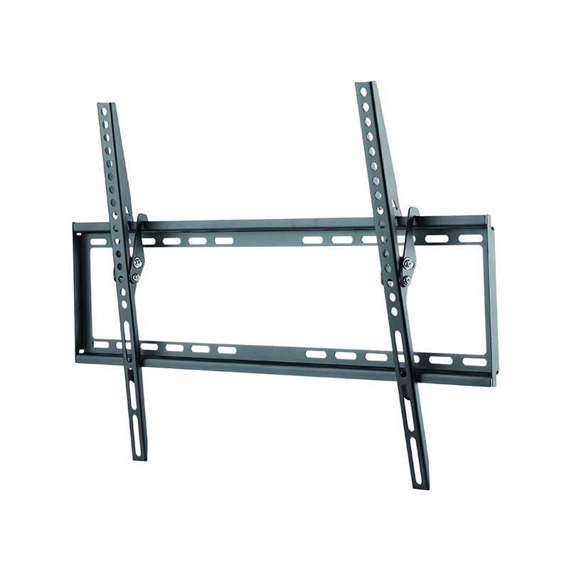 Low-Profile Black Steel Tilting TV Wall Mount for 37"-70" Flat Panels