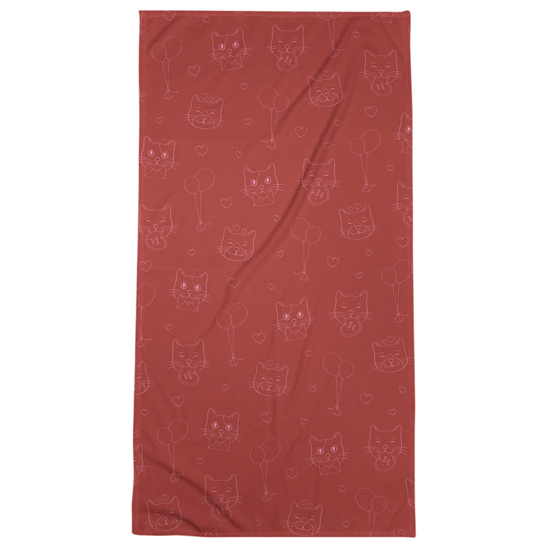 Bath Towel, Red, Poly/Cotton