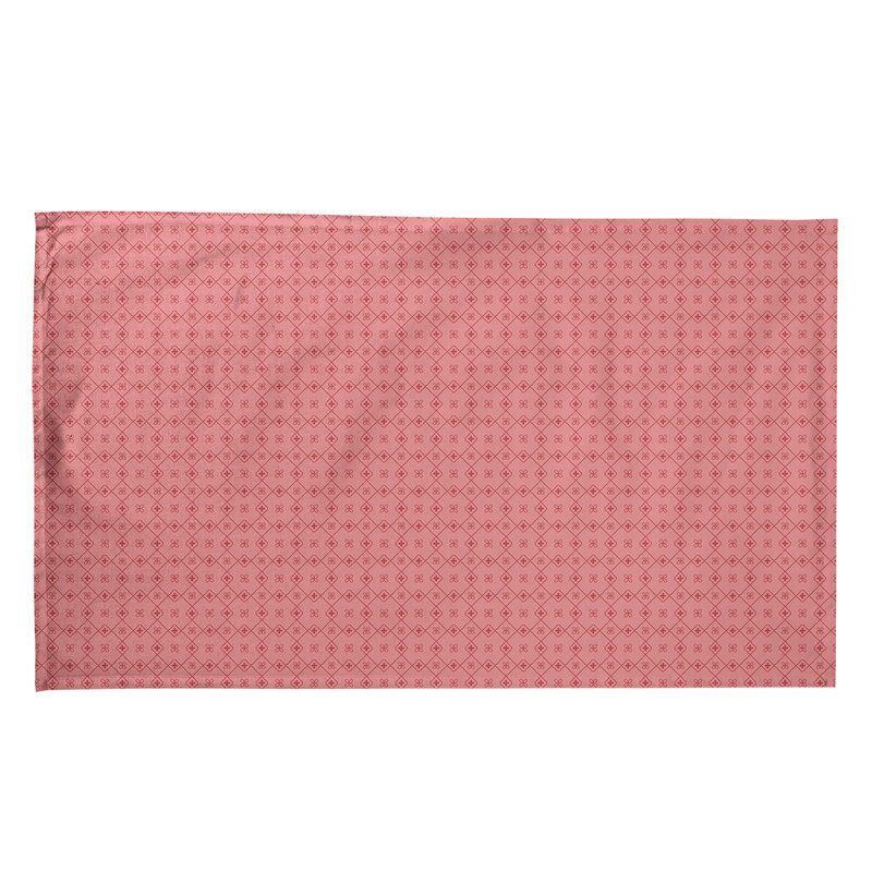 Serviette de thé à motif napperon monochrome, Rose, Polyester sergé