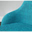 Chaise de salle à manger / d'appoint en bois de noyer et tissu bleu sarcelle