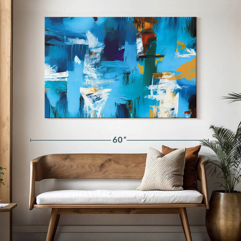 Rayures abstraites sur fond bleu