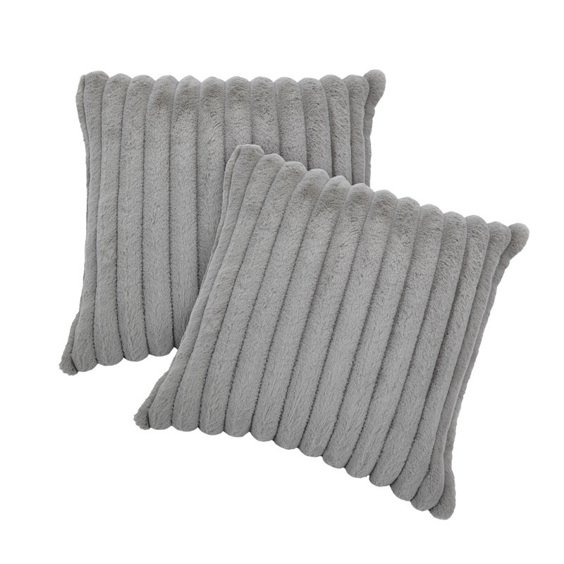 Cotton Square Cushion, Light Grey