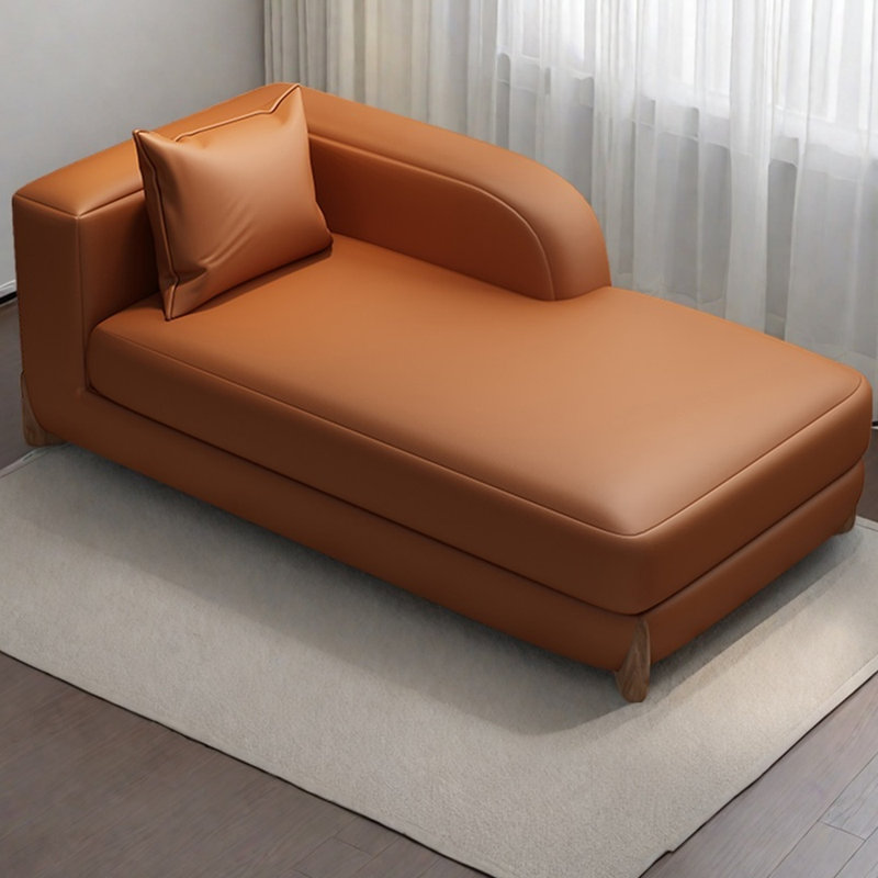Fauteuil inclinable en similicuir de luxe léger, Orange, Orienté à gauche (vu de face)