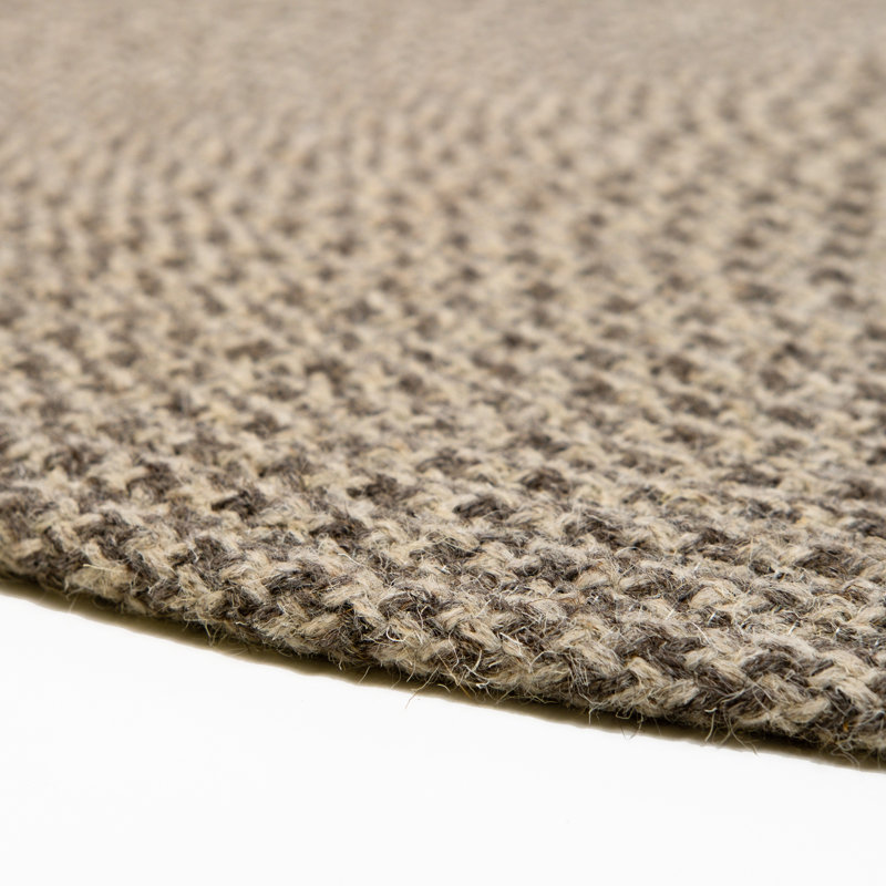 Tapis gris foncé tressé pied-de-poule Cablelock, Ovale 1 pi 8 po x 2 pi 6 po
