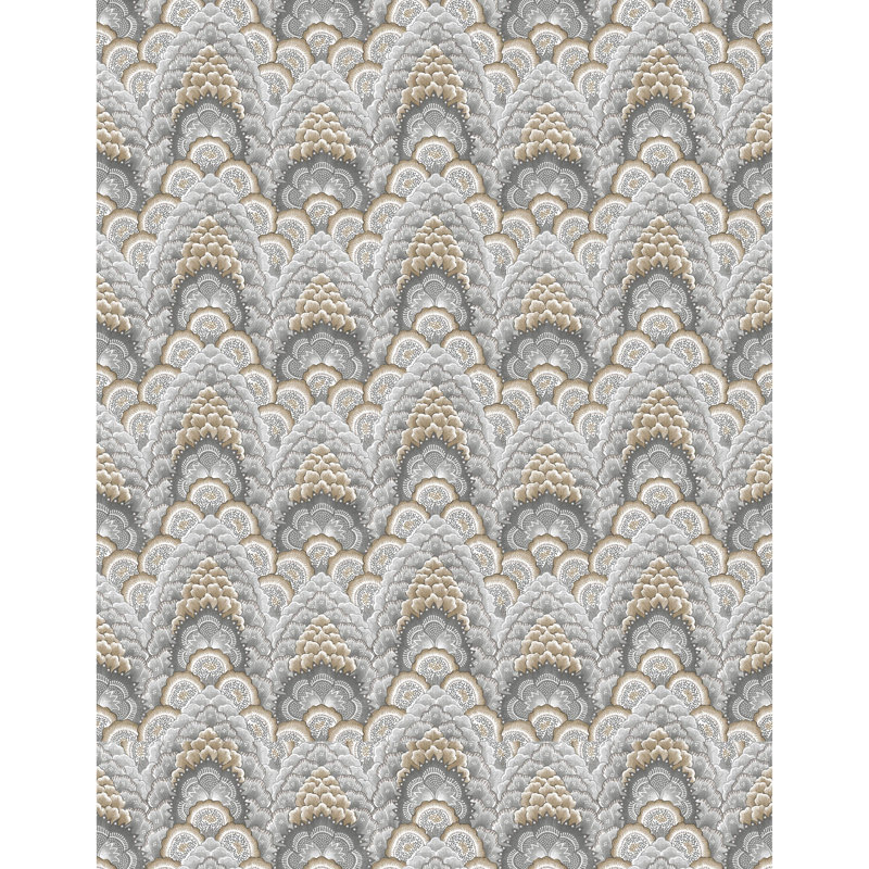 Ganges Geometric Vinyl Wallpaper Roll, Gris/Marron
